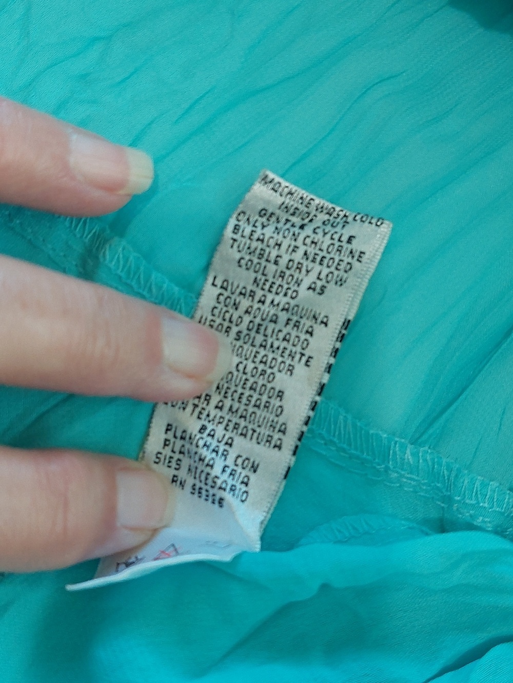 Expose France USA Italy Turquoise Ruffled Women's Blouse .Size XL - Picture 4 of 11